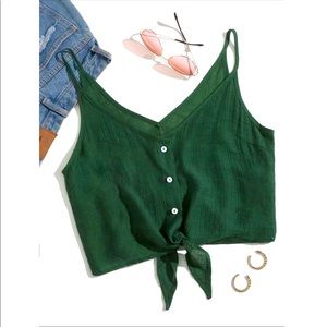 Knot Front Button Up Cami Top- Brand New**